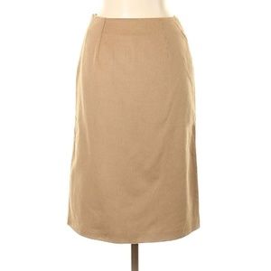 Marella Camel Tan Wood Knee Length Pencil Skirt